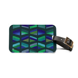 Teal Geometric Luggage Tag