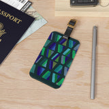 Teal Geometric Luggage Tag