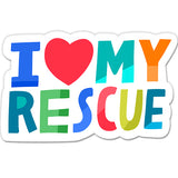 I Heart My Rescue Die-cut Sticker