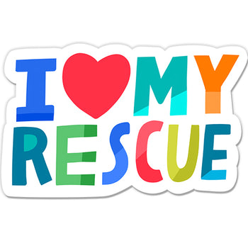 I Heart My Rescue Die-cut Sticker
